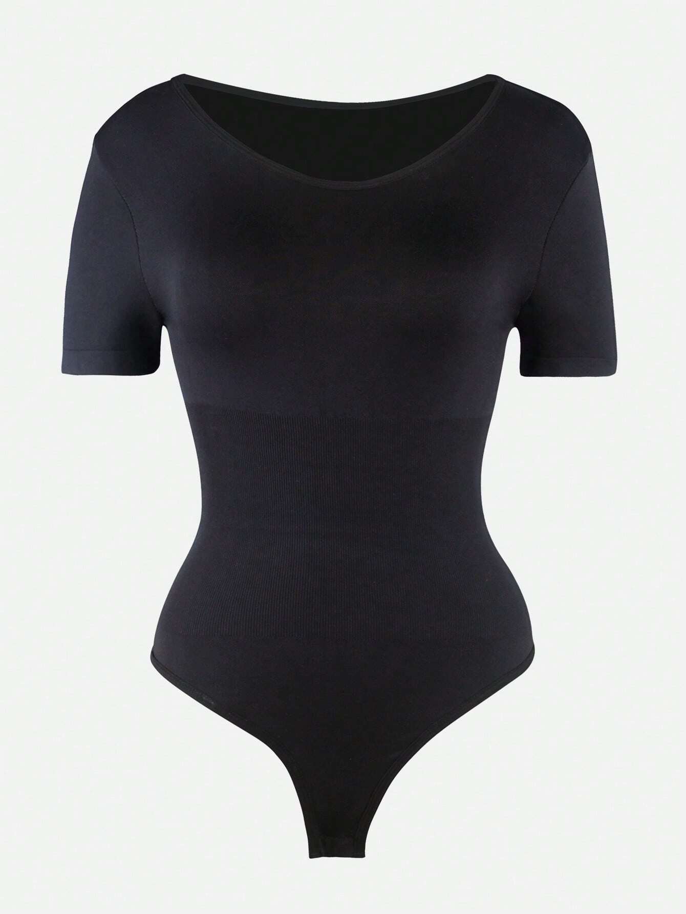 Short Sleeve Waist and abdomen Sculpt Bodysuit - Auxieswear