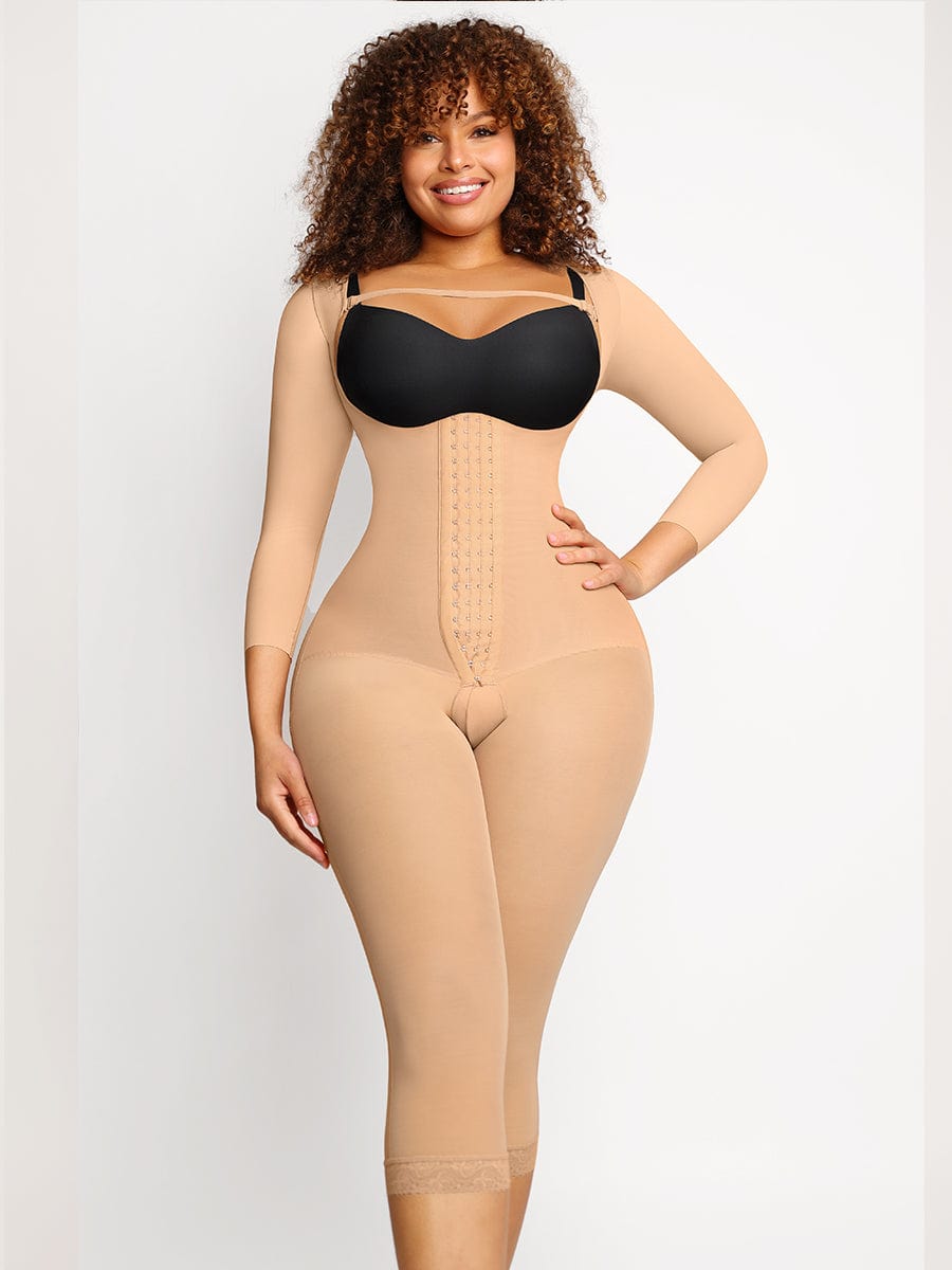 Knee-Length U-Shaped Tummy and Thighs Slimming Full Body Shaper - Auxieswear