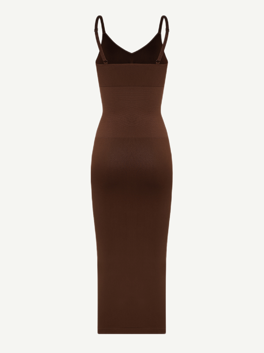 V-Neck Body Shaping Midi Dress - Auxieswear