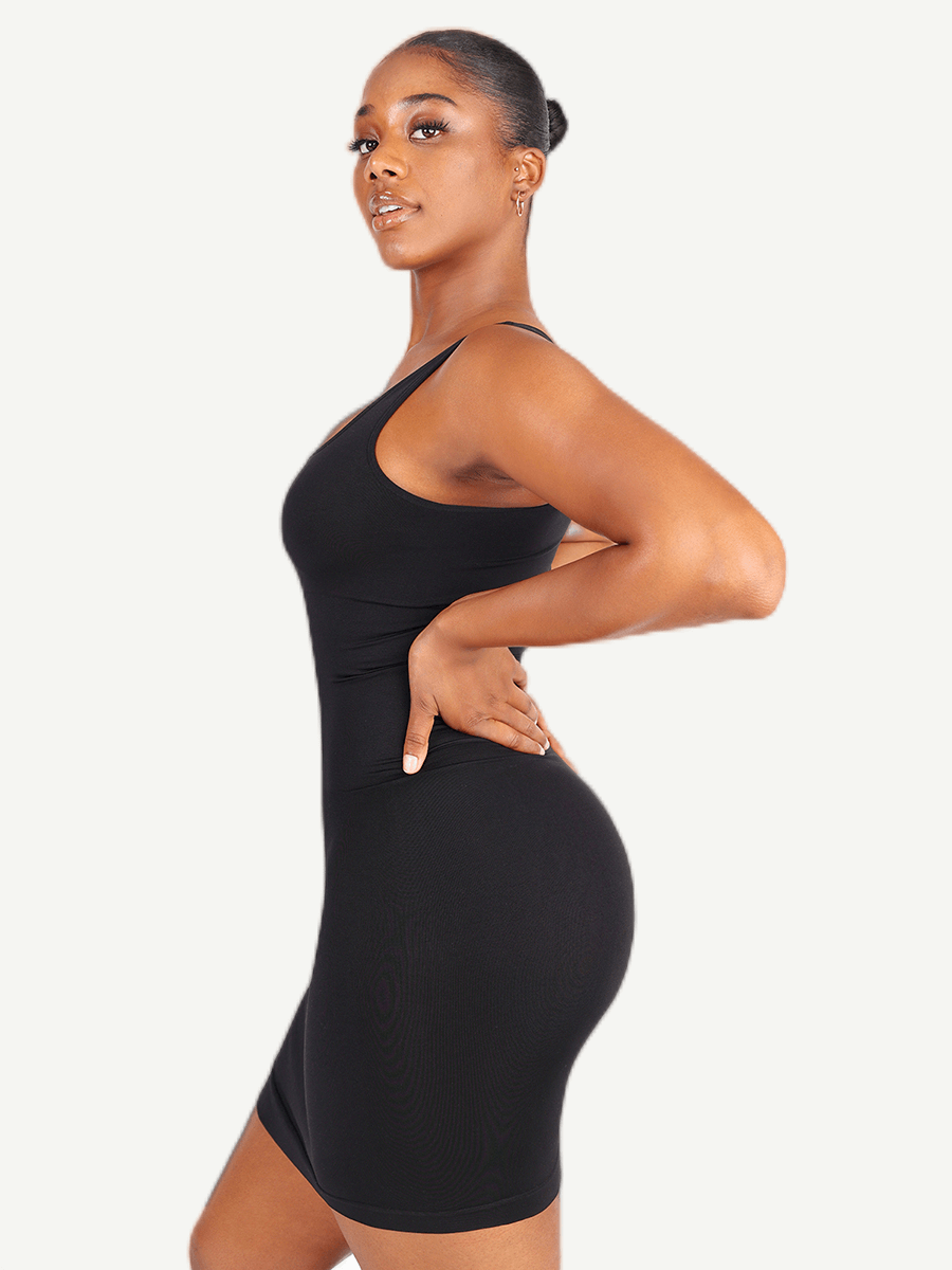 Square Neck Snatched Body Shaping Dress - Auxieswear