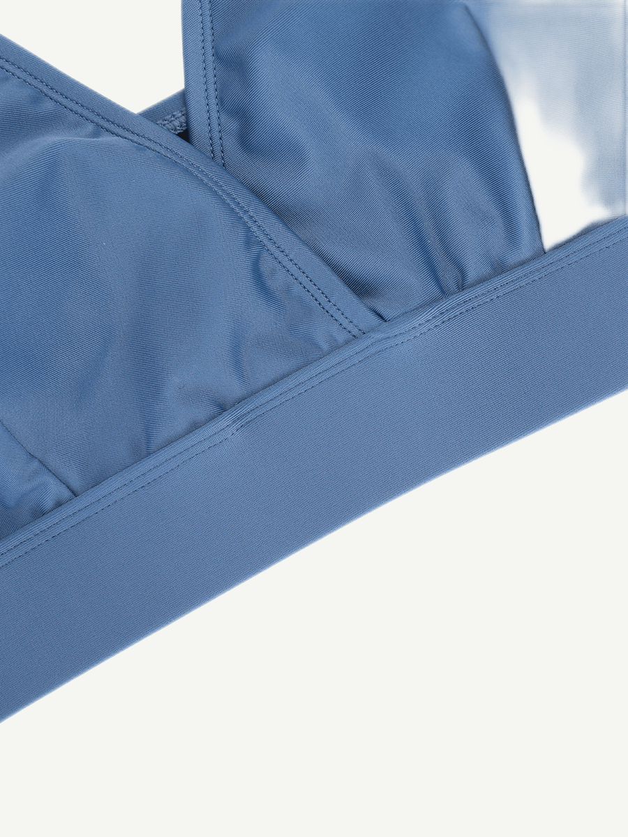 Bikini Top with Surplice Neck & Adjustable Straps - Auxieswear