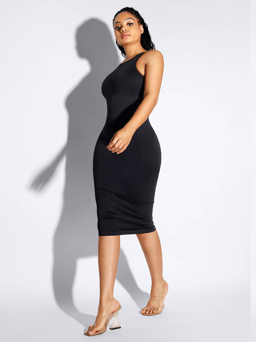 U-Back Body Shaping Midi Shapewear Dress - Auxieswear