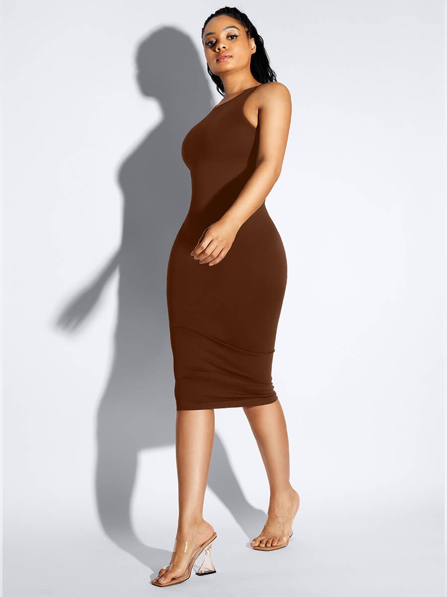 U-Back Body Shaping Midi Shapewear Dress - Auxieswear