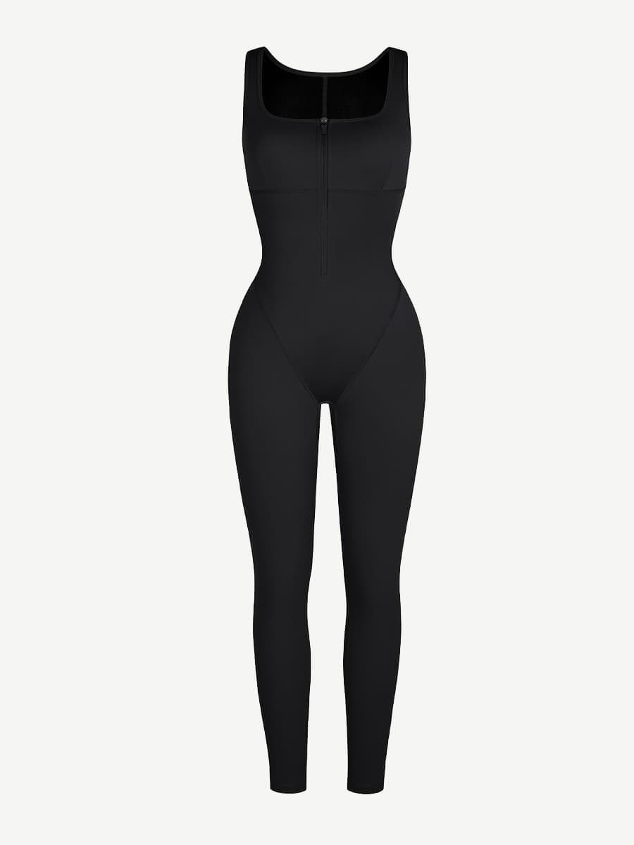 Sweat-Boosting Jumpsuit With Front Zipper - Auxieswear