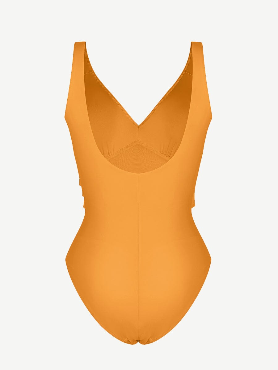 Waist Sculpting Deep V-Neck One-Piece Swimsuit - Auxieswear