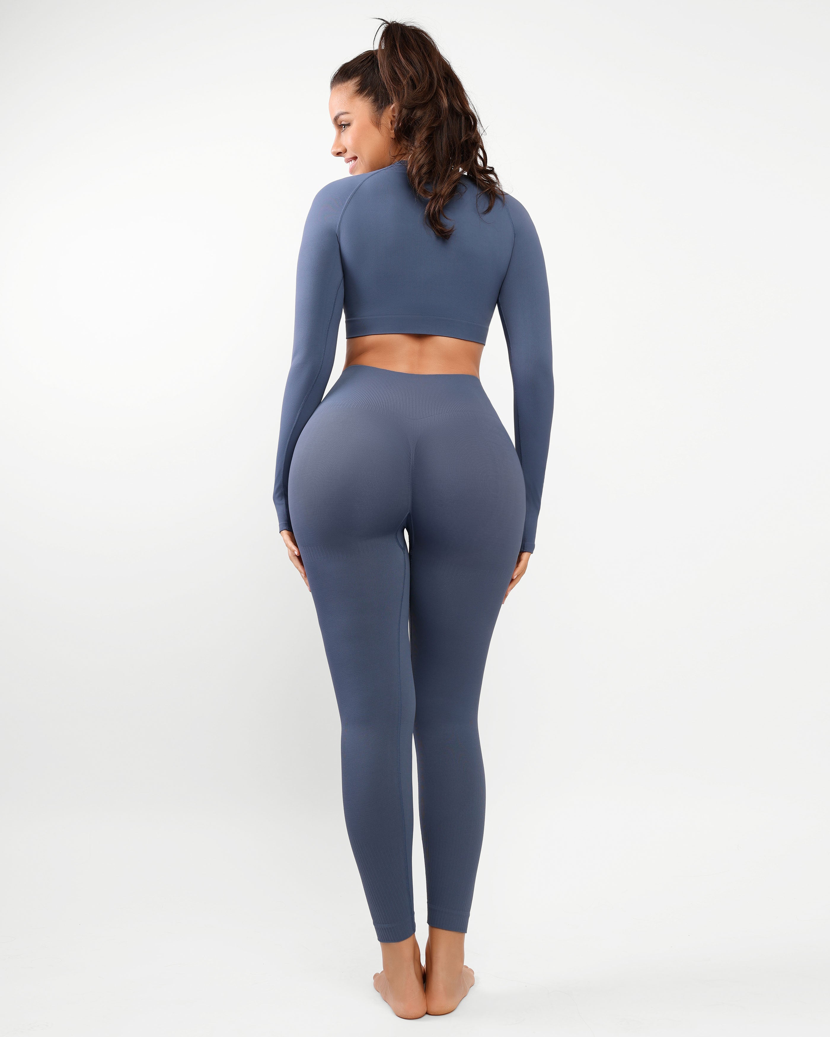 Double-Layered Body Sculpting Seamless Fitness Suit - Auxieswear