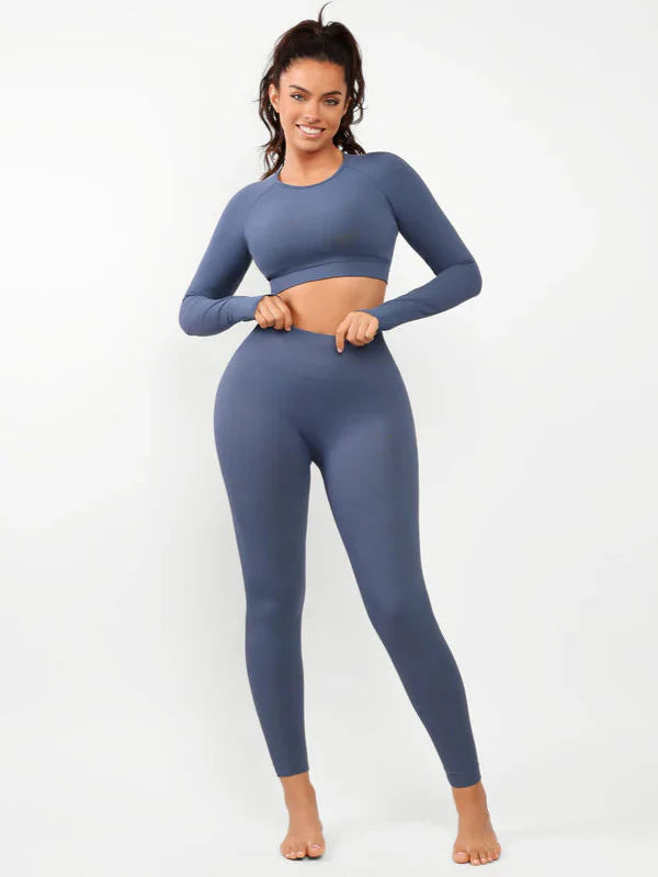 Double-Layered Body Sculpting Seamless Fitness Suit - Auxieswear