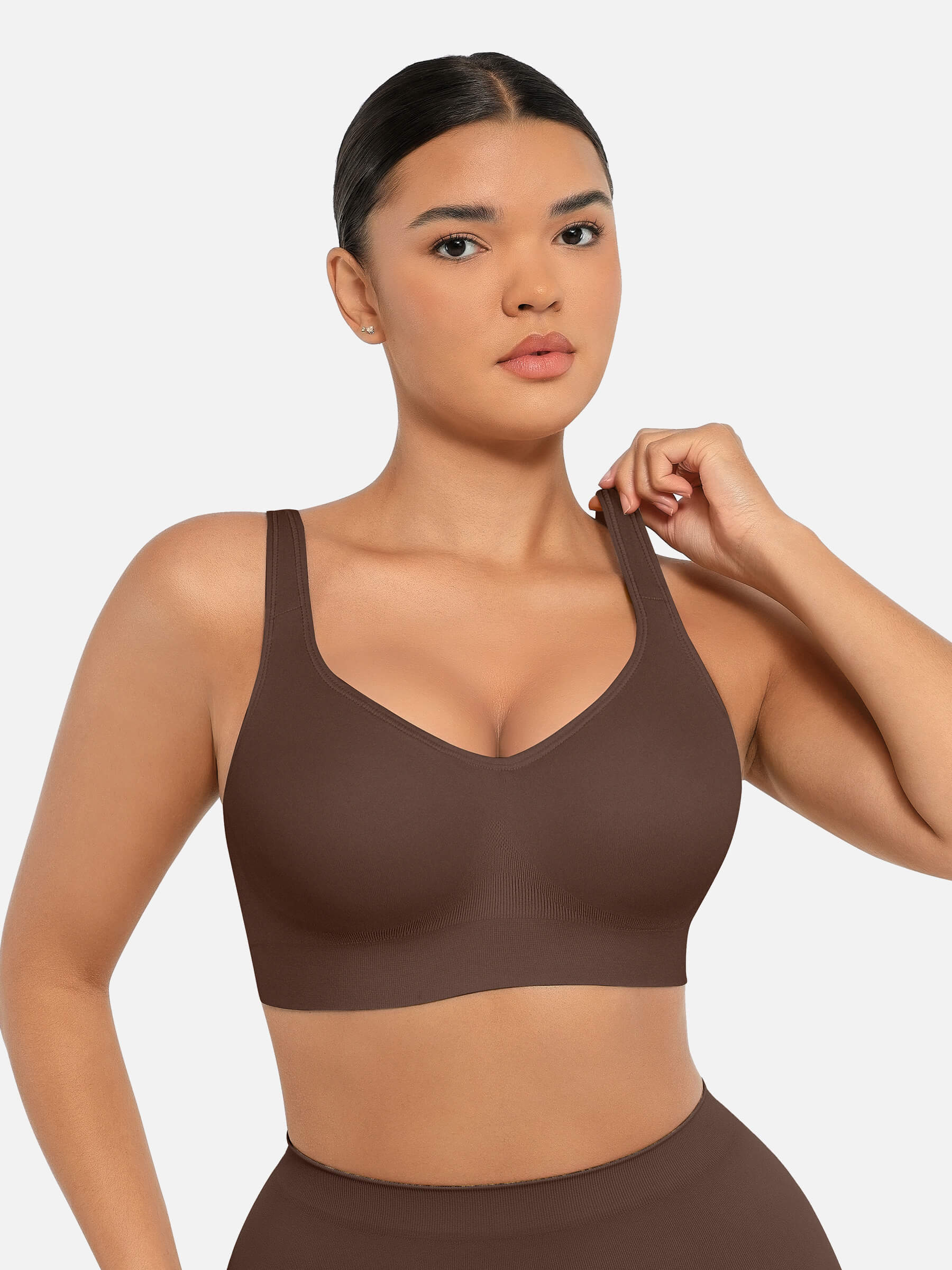 Wireless Bust Support Bra with Fixed Cups - Auxieswear