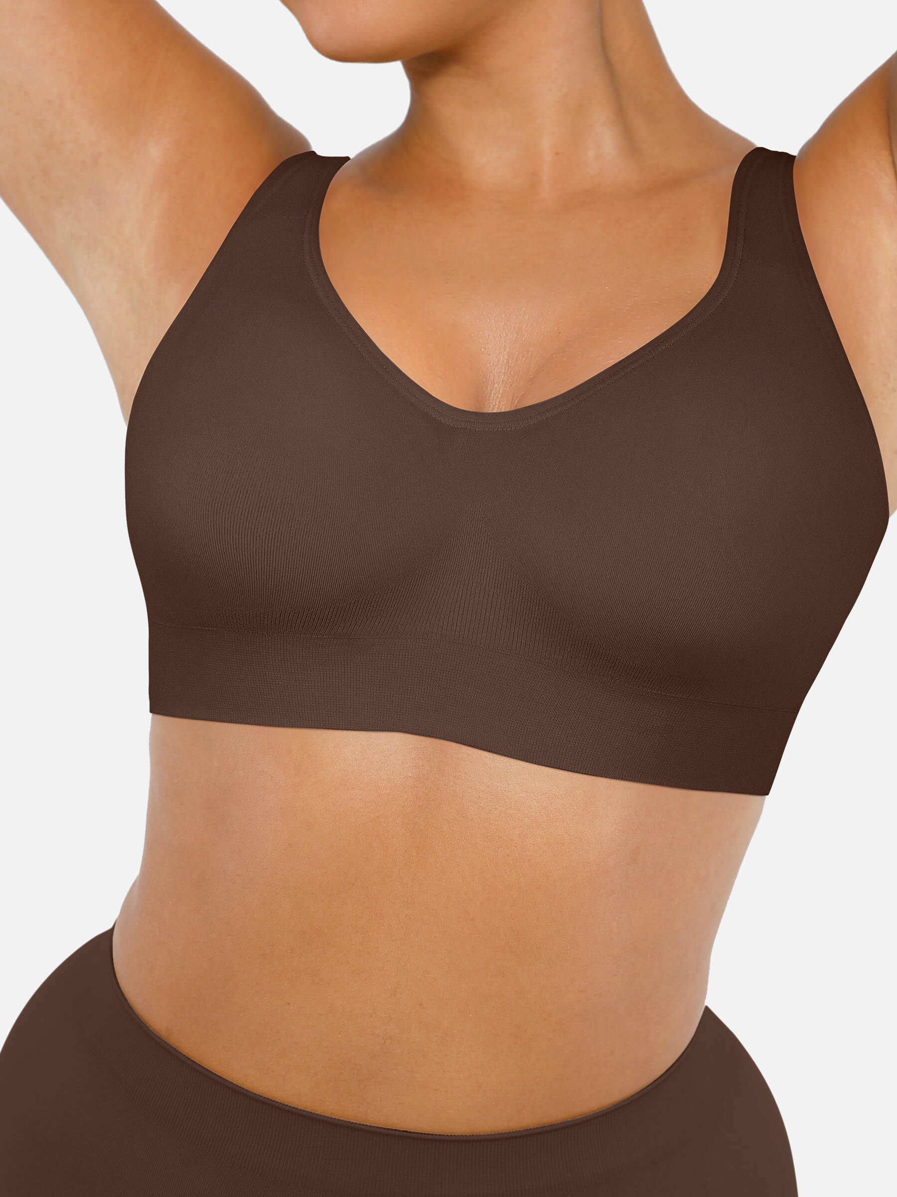 Wireless Bust Support Bra with Fixed Cups - Auxieswear