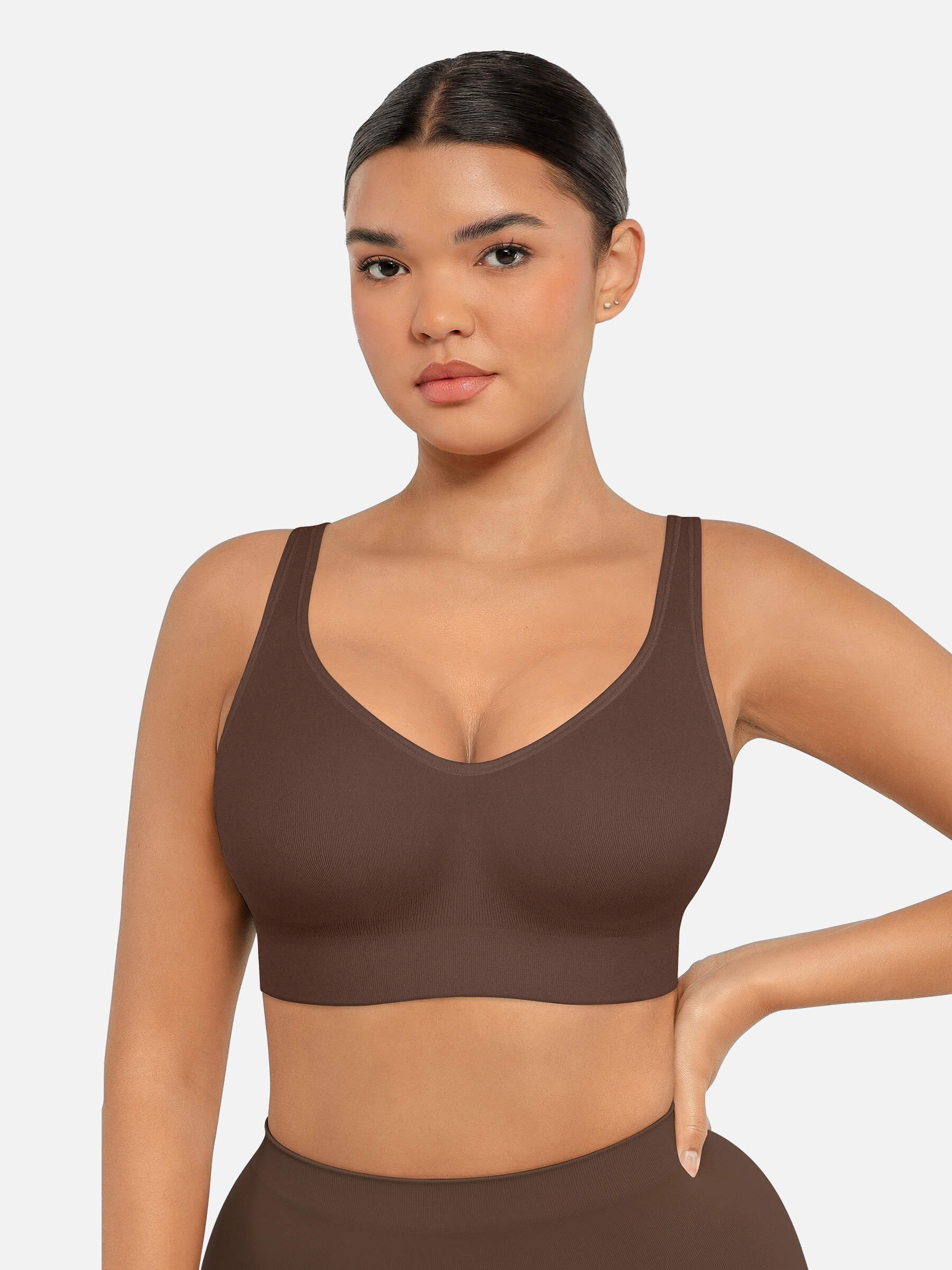 Wireless Bust Support Bra with Fixed Cups - Auxieswear