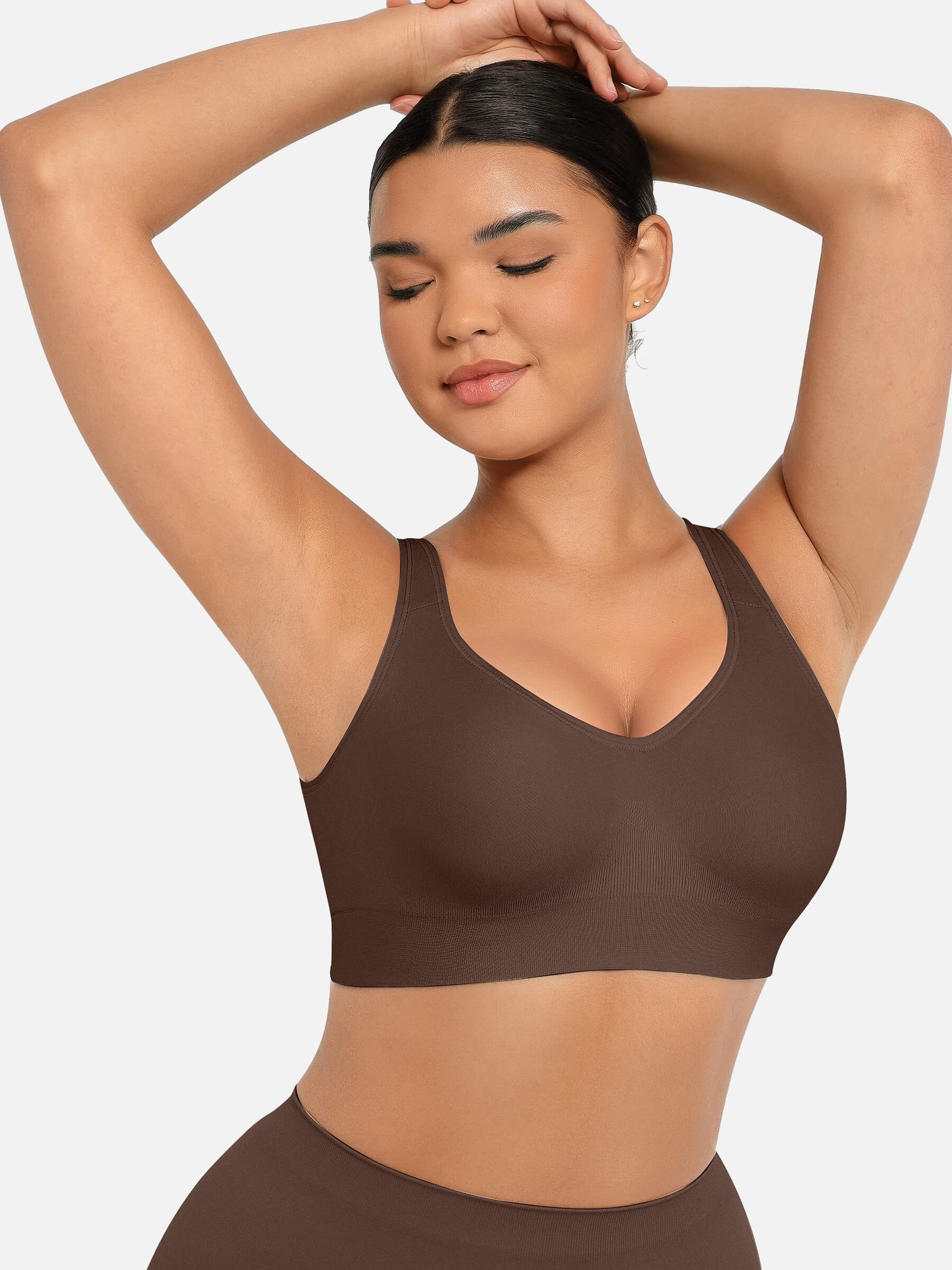 Wireless Bust Support Bra with Fixed Cups - Auxieswear
