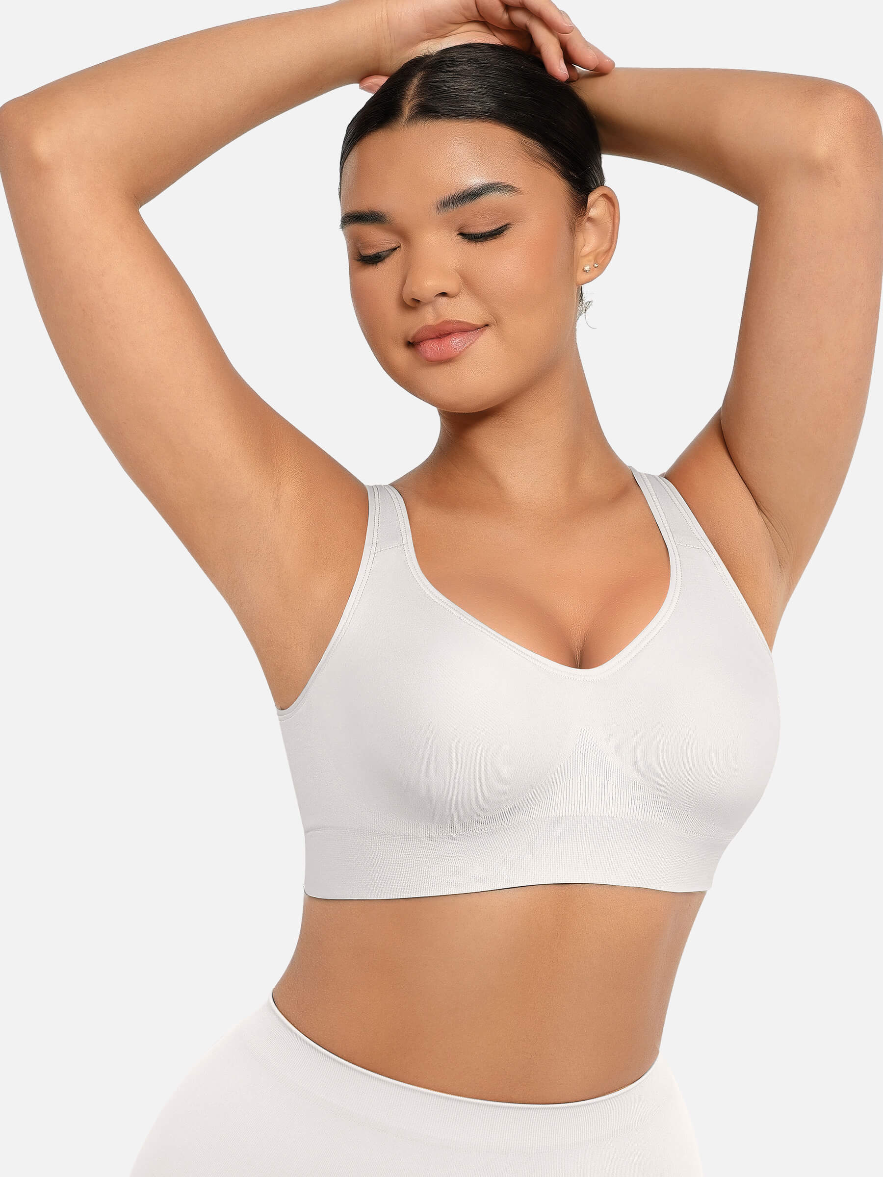 Wireless Bust Support Bra with Fixed Cups