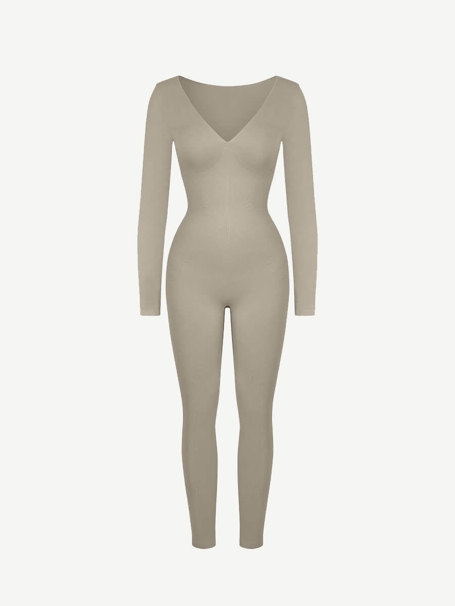 Deep V Tummy & Waist Control Jumpsuit - Auxieswear