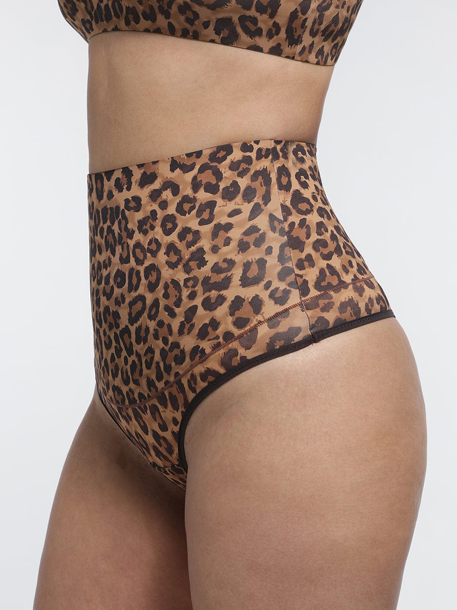 Dual-Layer High Waist Shaping Thong Panties