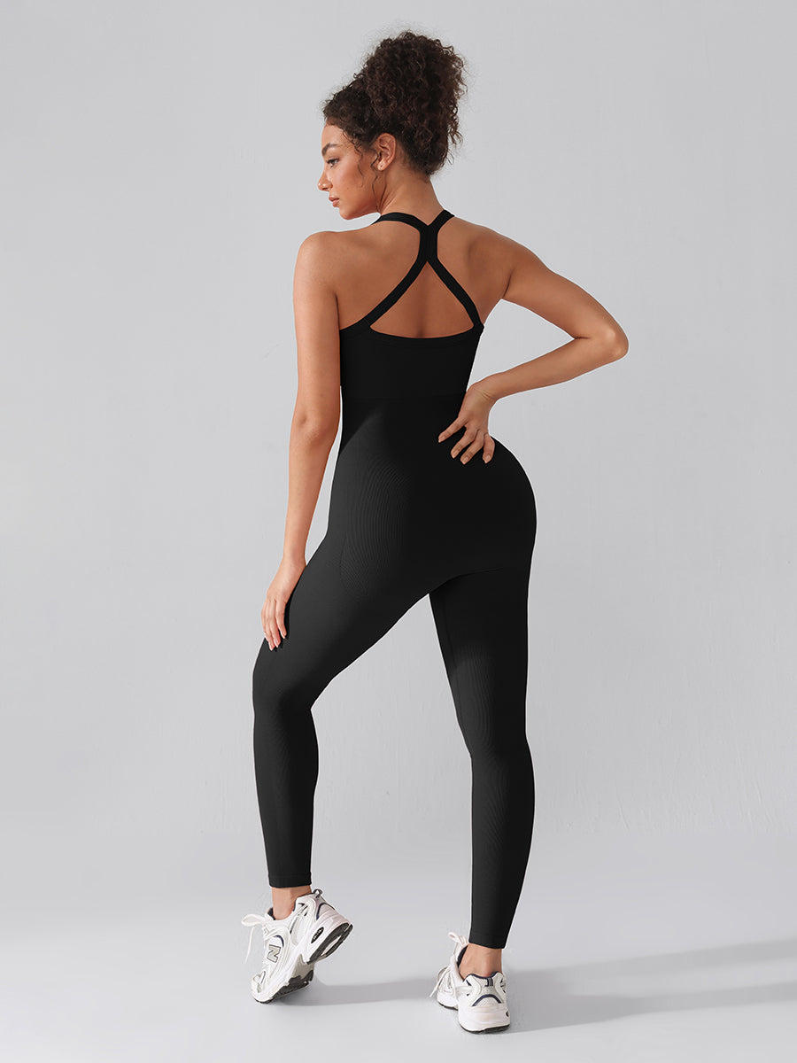 2 in 1 Waist & Tummy Control Bra-free Sports Jumpsuit - Auxieswear