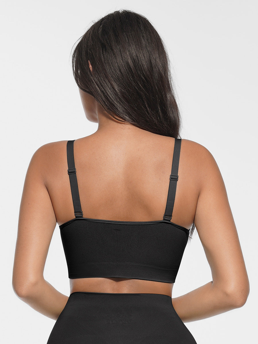 Scoop Neck Bralette with Smooth Back & Adjustable Straps - Auxieswear