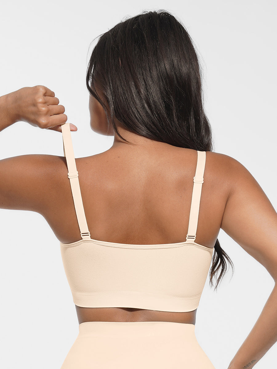 Scoop Neck Bralette with Smooth Back & Adjustable Straps - Auxieswear