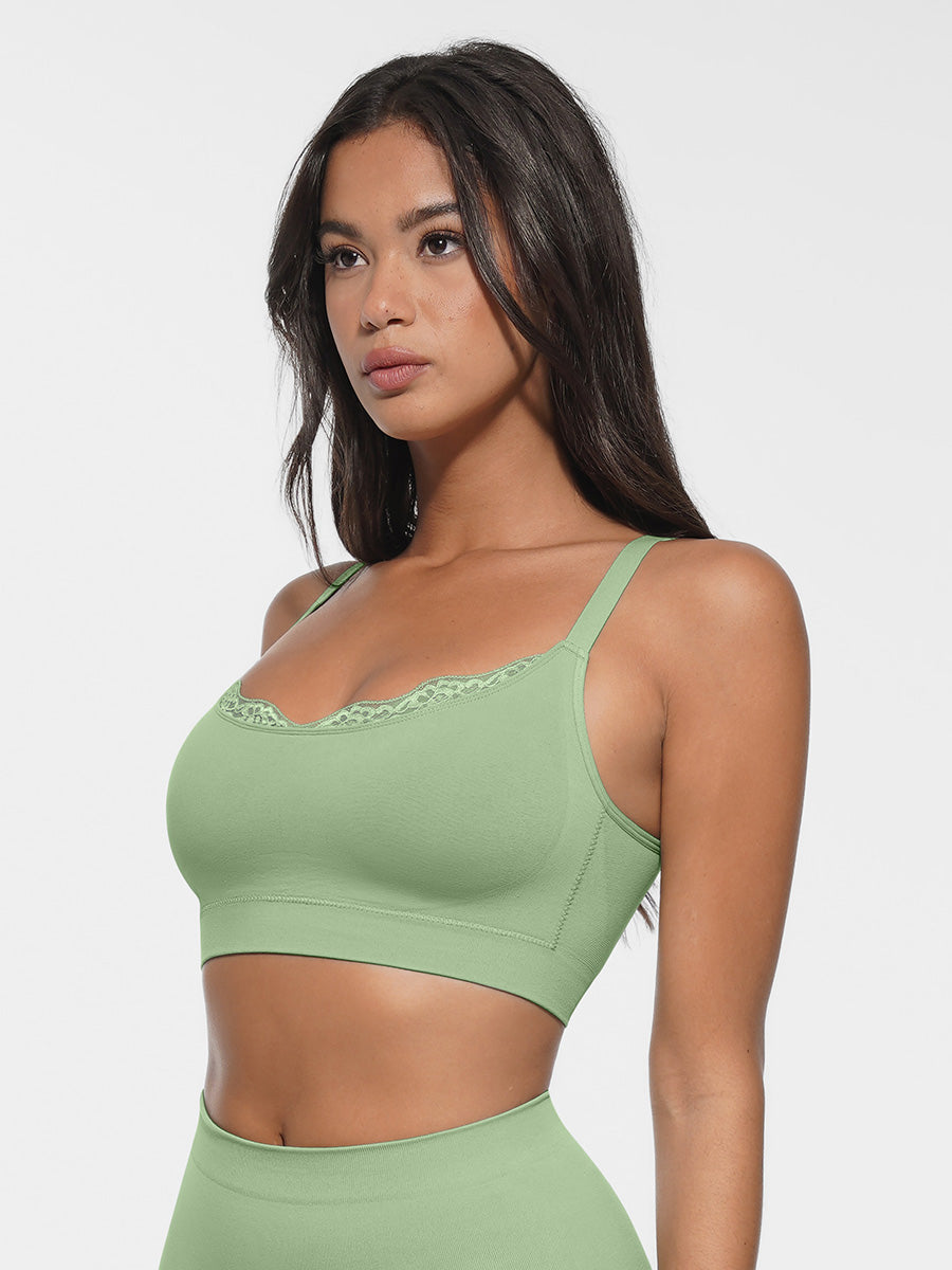 Scoop Neck Bralette with Smooth Back & Adjustable Straps - Auxieswear