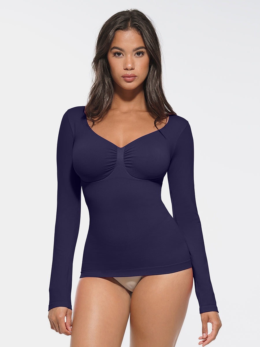 Chest Support & Tummy Control Diamond Neck Top - Auxieswear