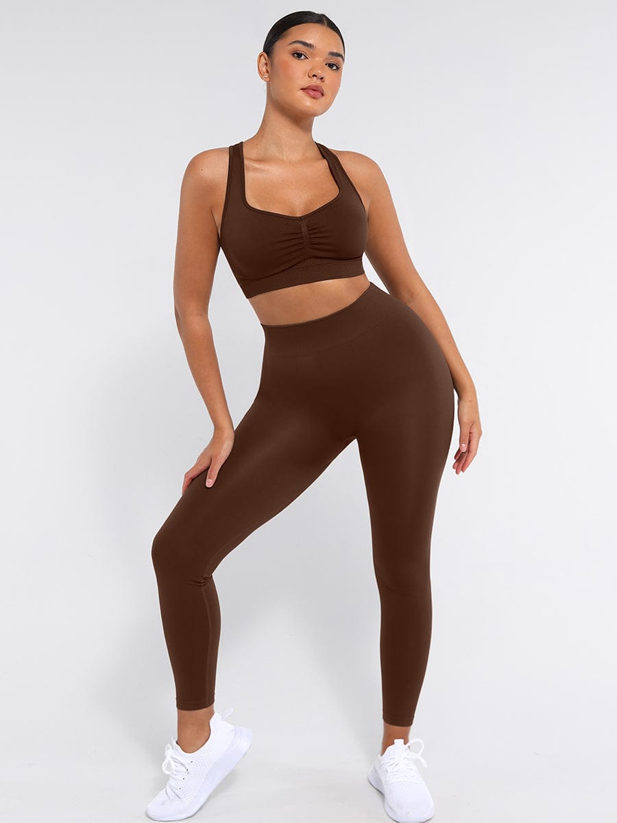 High-Waisted Seamless Yoga Leggings - Auxieswear