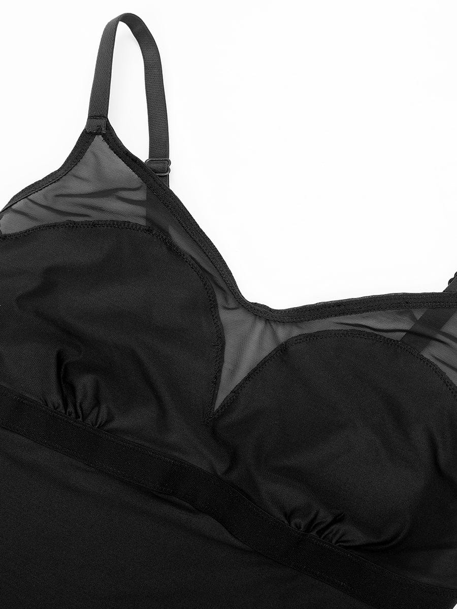 Sheer Mesh Tummy Control Bodysuit - Auxieswear