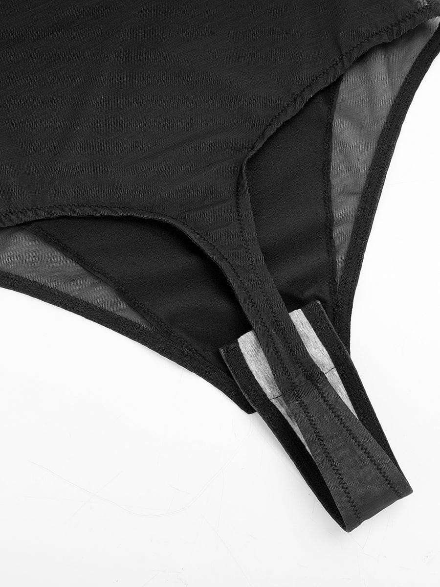 Sheer Mesh Tummy Control Bodysuit - Auxieswear