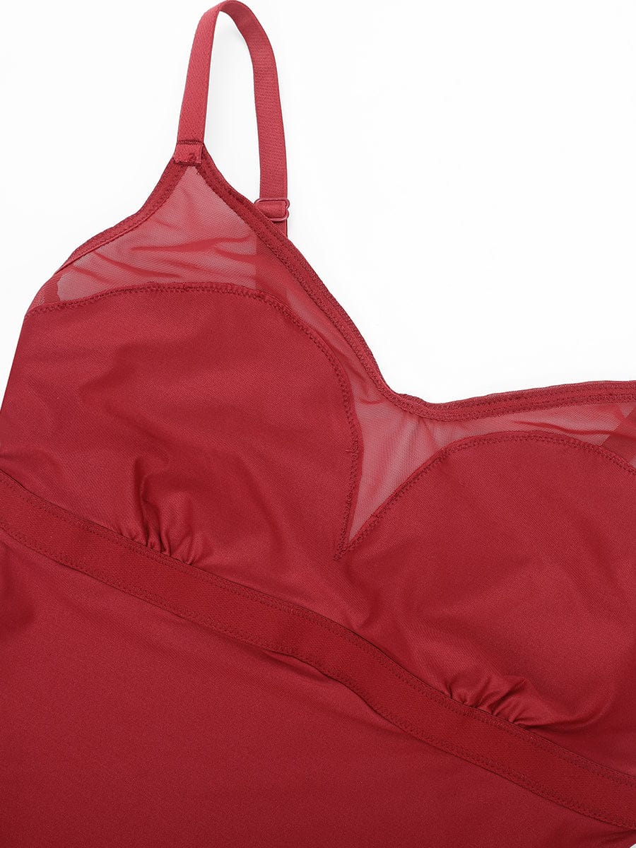 Sheer Mesh Tummy Control Bodysuit - Auxieswear