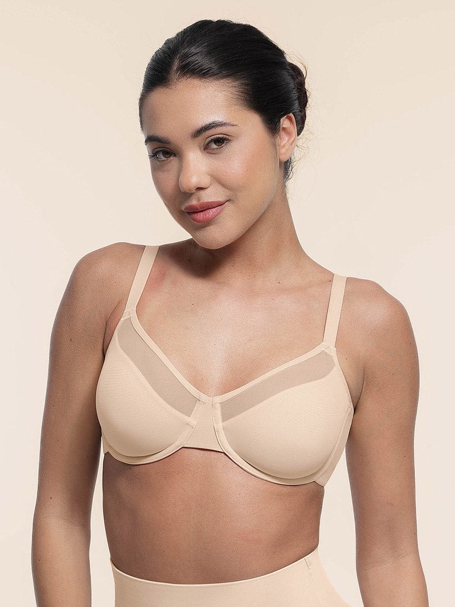 Underwire Mesh Bra with Adjustable Straps - Auxieswear