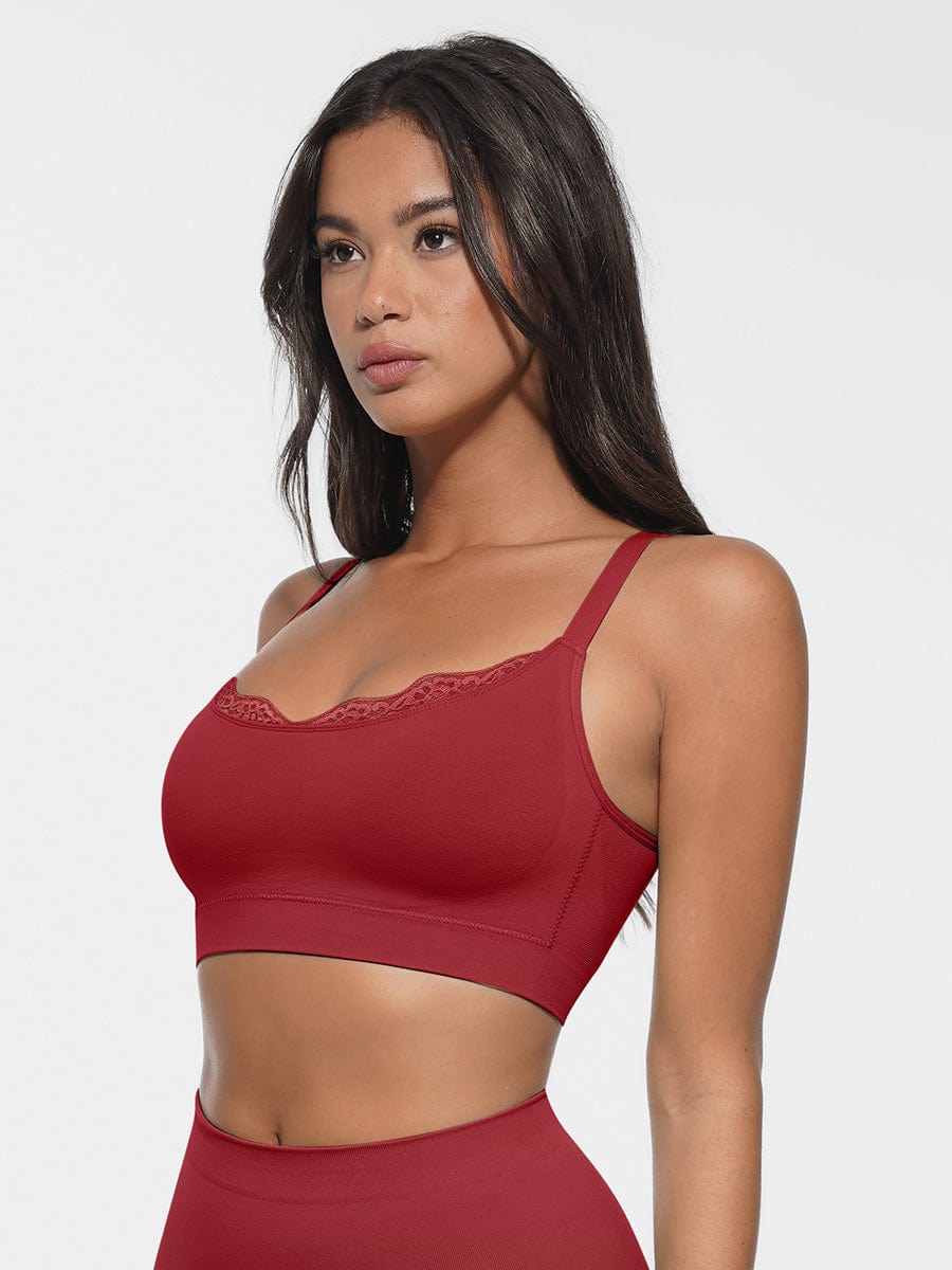 Scoop Neck Bralette with Smooth Back & Adjustable Straps - Auxieswear