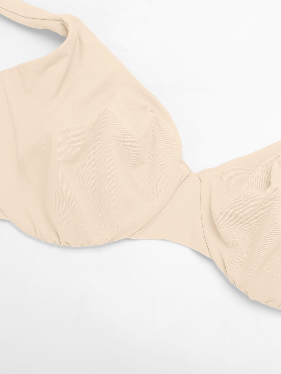 Deep V-Neck Unpadded Underwired Support Bra - Auxieswear