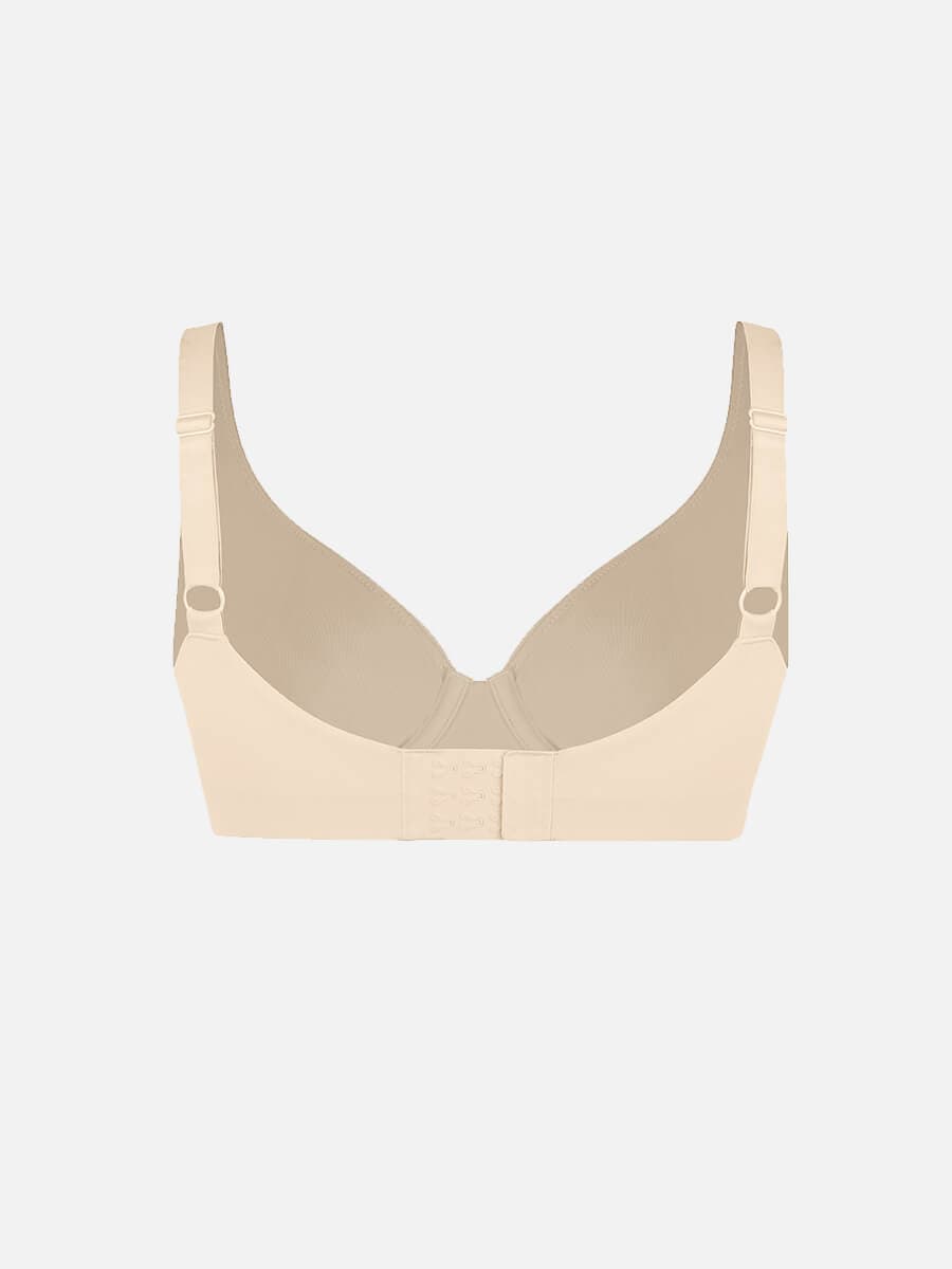Deep V-Neck Unpadded Underwired Support Bra - Auxieswear