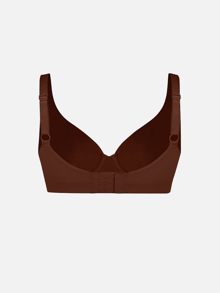 Deep V-Neck Unpadded Underwired Support Bra - Auxieswear