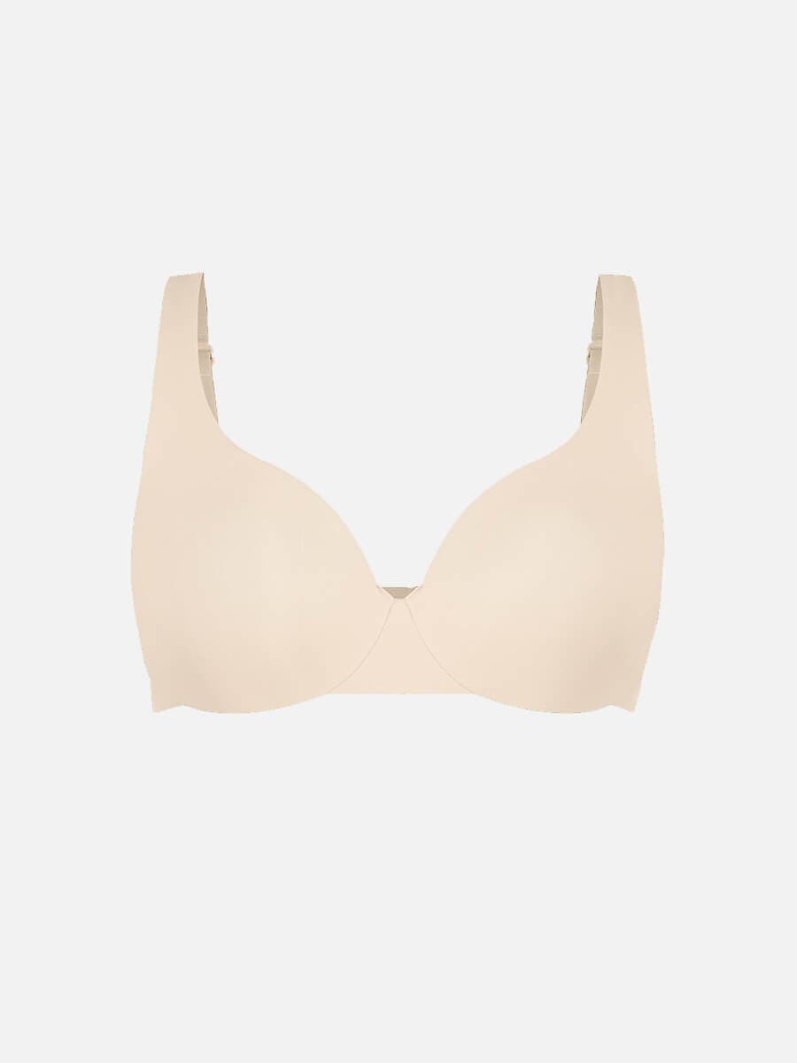 Deep V-Neck Unpadded Underwired Support Bra - Auxieswear