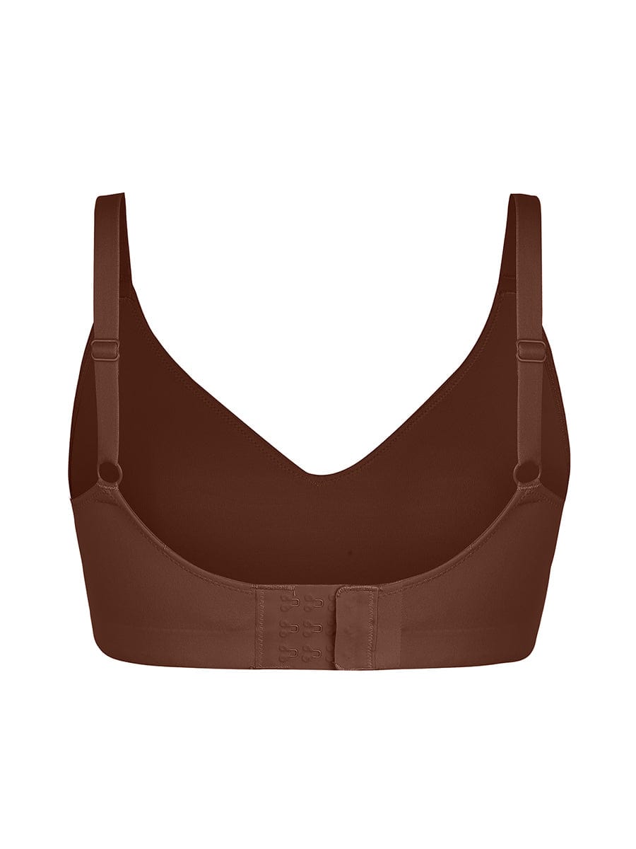 V-Neck Side Smoothing Bralette with Adjustable Straps - Auxieswear