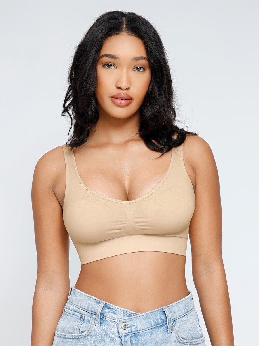 Deep V Design Bra With Removable cups - Auxieswear