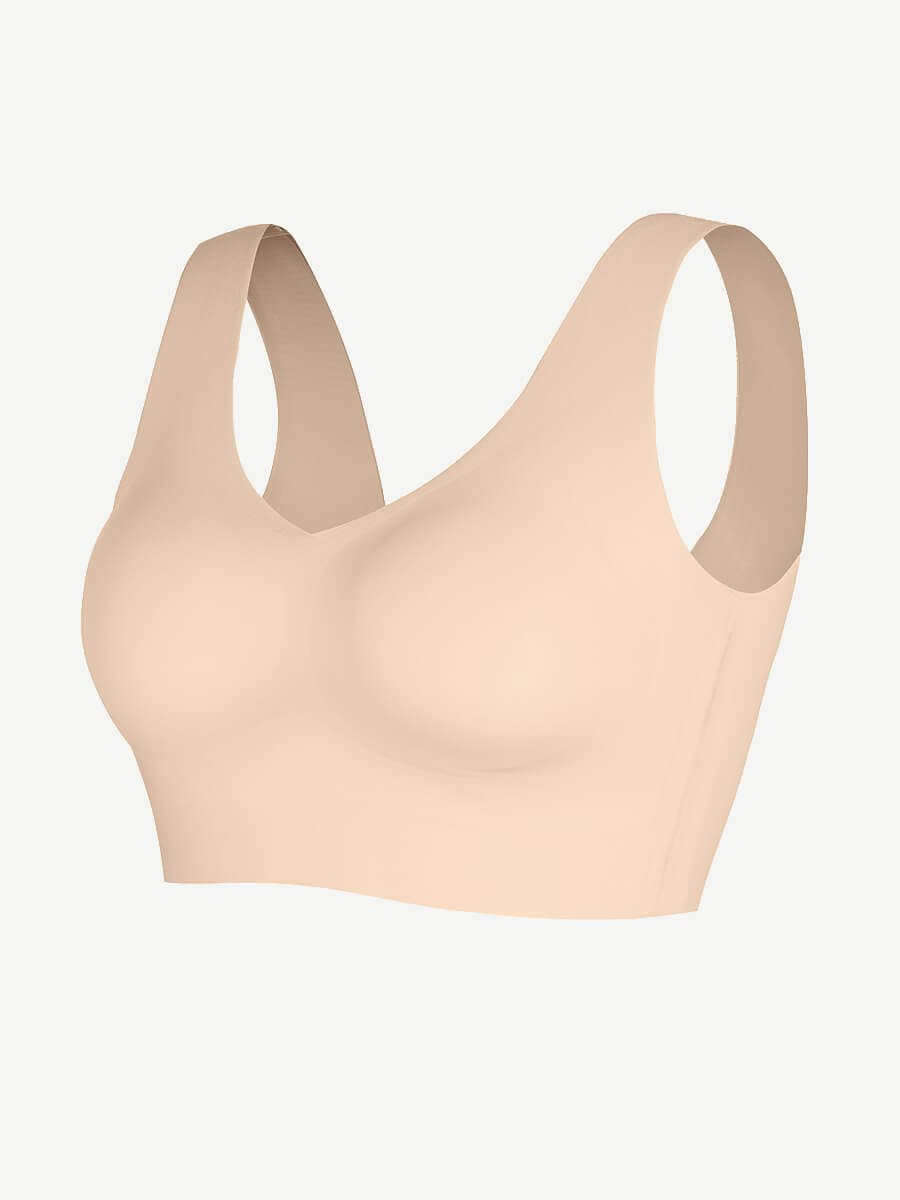 V-Neck Tank Top Style Bra with Built-in Pads - Auxieswear