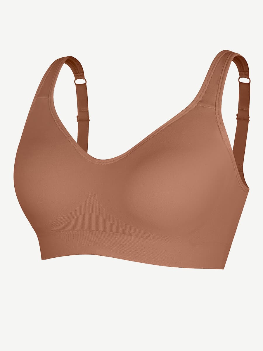 Wireless Bust Support Bra with Fixed Cups - Auxieswear