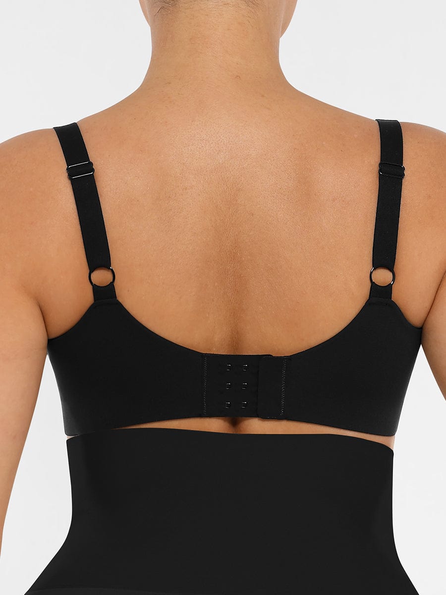 Deep V-Neck Unpadded Underwired Support Bra - Auxieswear