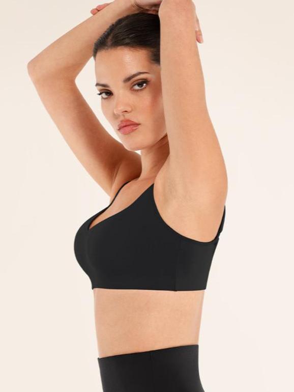 V-Neck Side Smoothing Bralette with Adjustable Straps - Auxieswear