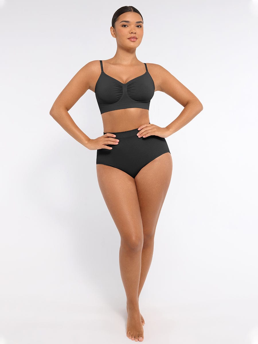 High-Waist Seamless Antibacterial Lining Briefs - Auxieswear