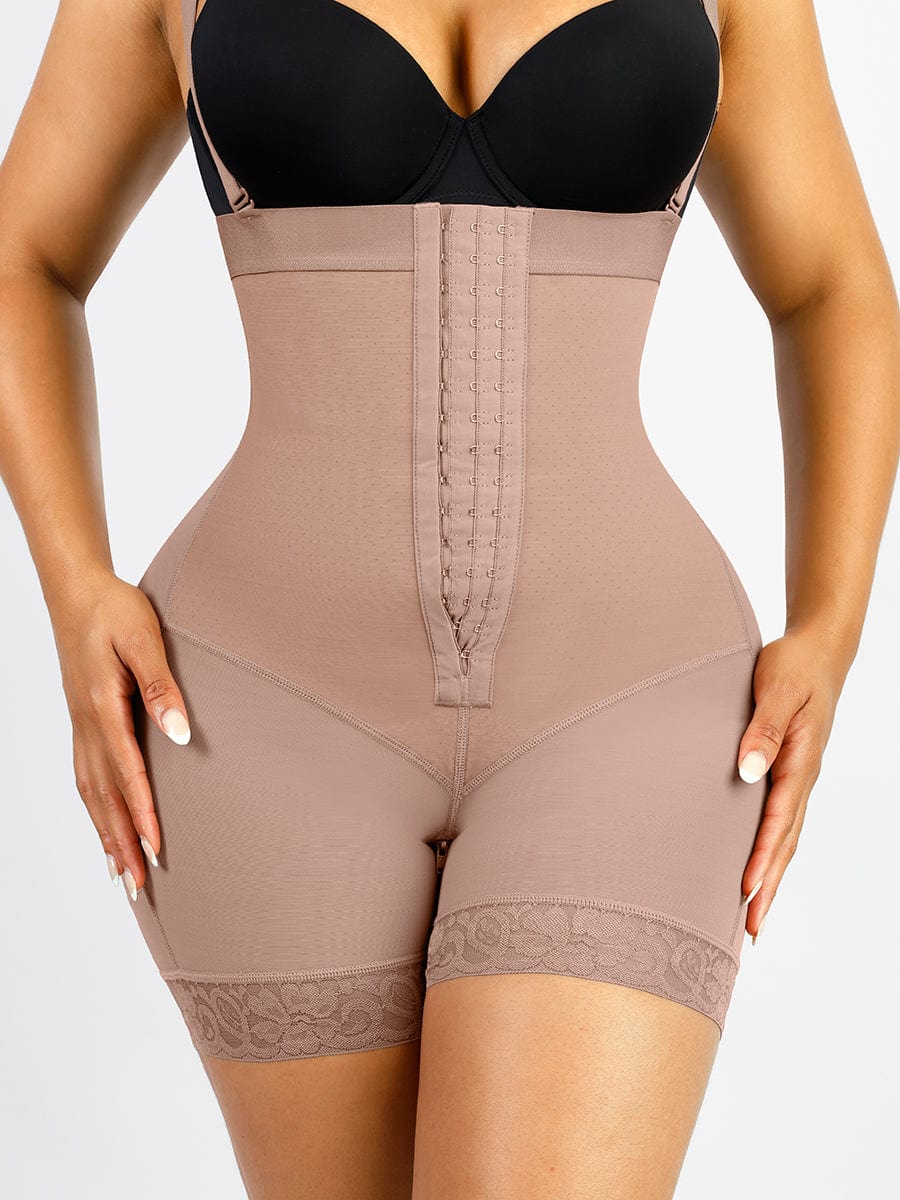 Firm Compression Breathable Body Shaper With Adjustable Straps - Auxieswear