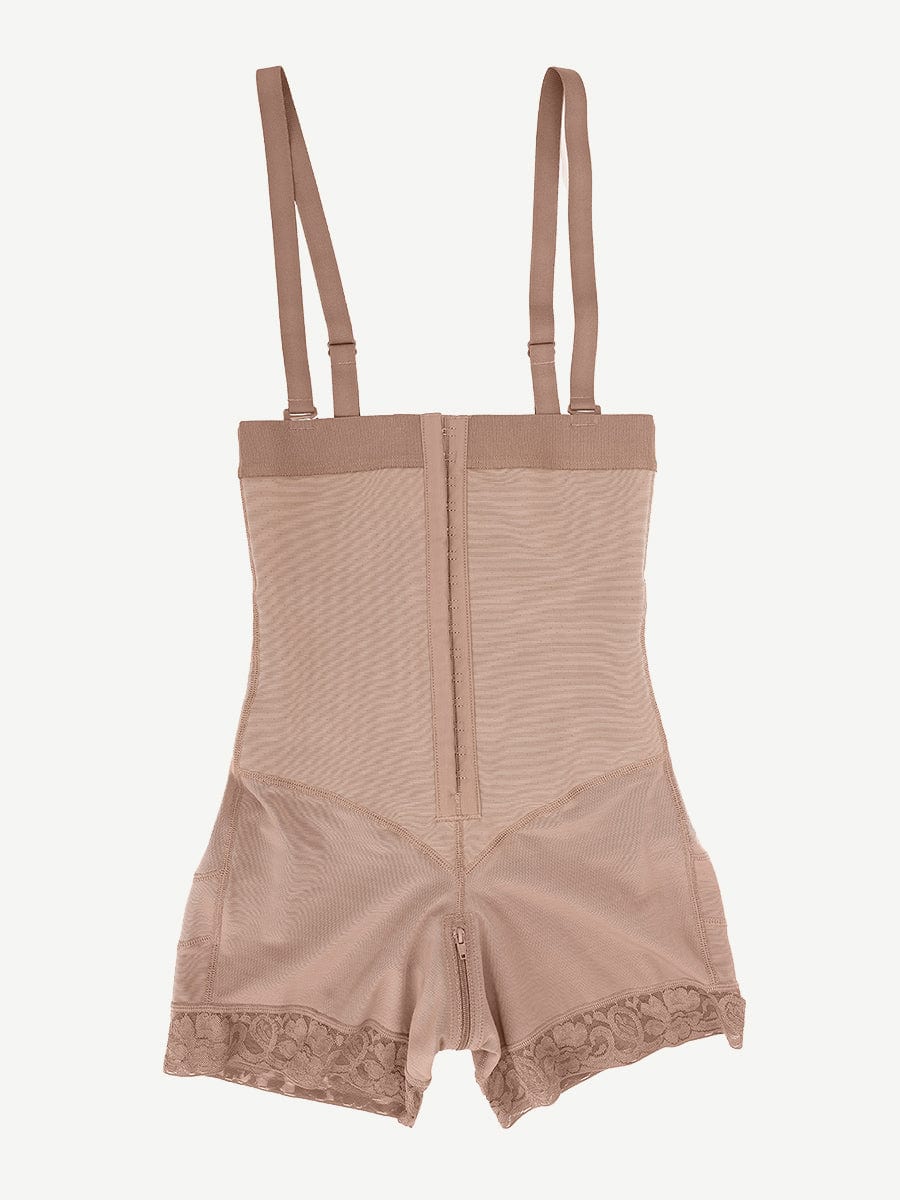 Firm Compression Breathable Body Shaper With Adjustable Straps - Auxieswear