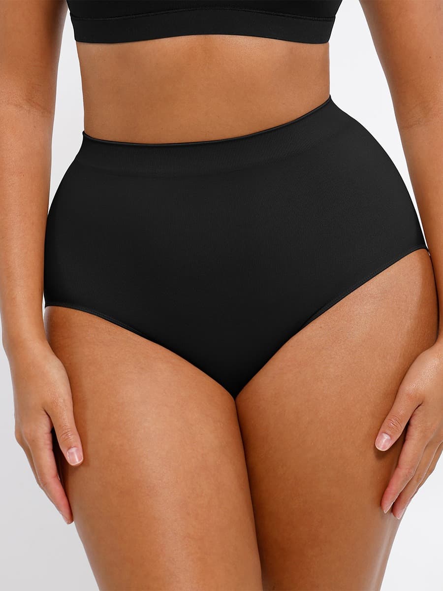 High-Waist Seamless Antibacterial Lining Briefs - Auxieswear