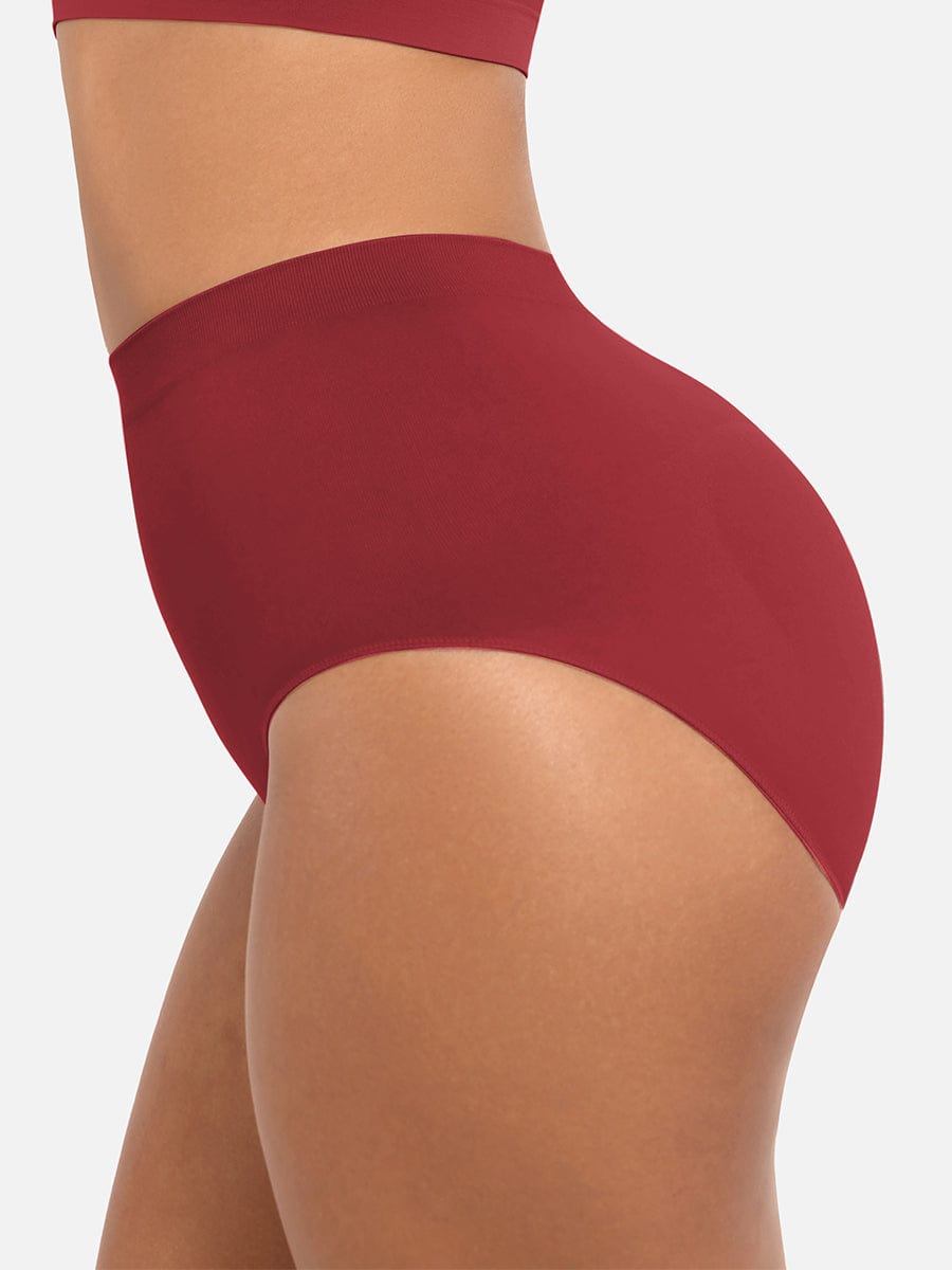 High-Waist Seamless Antibacterial Lining Briefs - Auxieswear