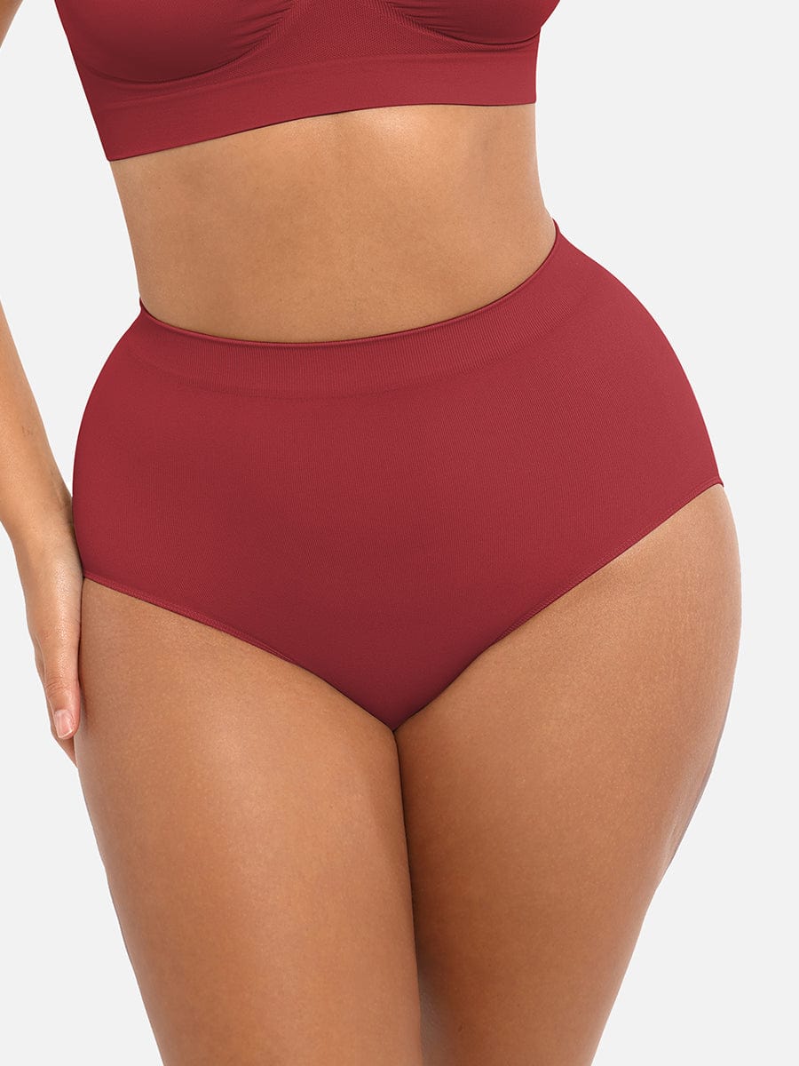 High-Waist Seamless Antibacterial Lining Briefs - Auxieswear