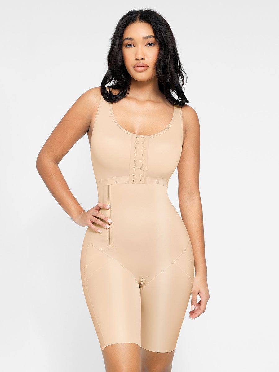 Breast Covering Full Body Shaper With a Side Zipper - Auxieswear