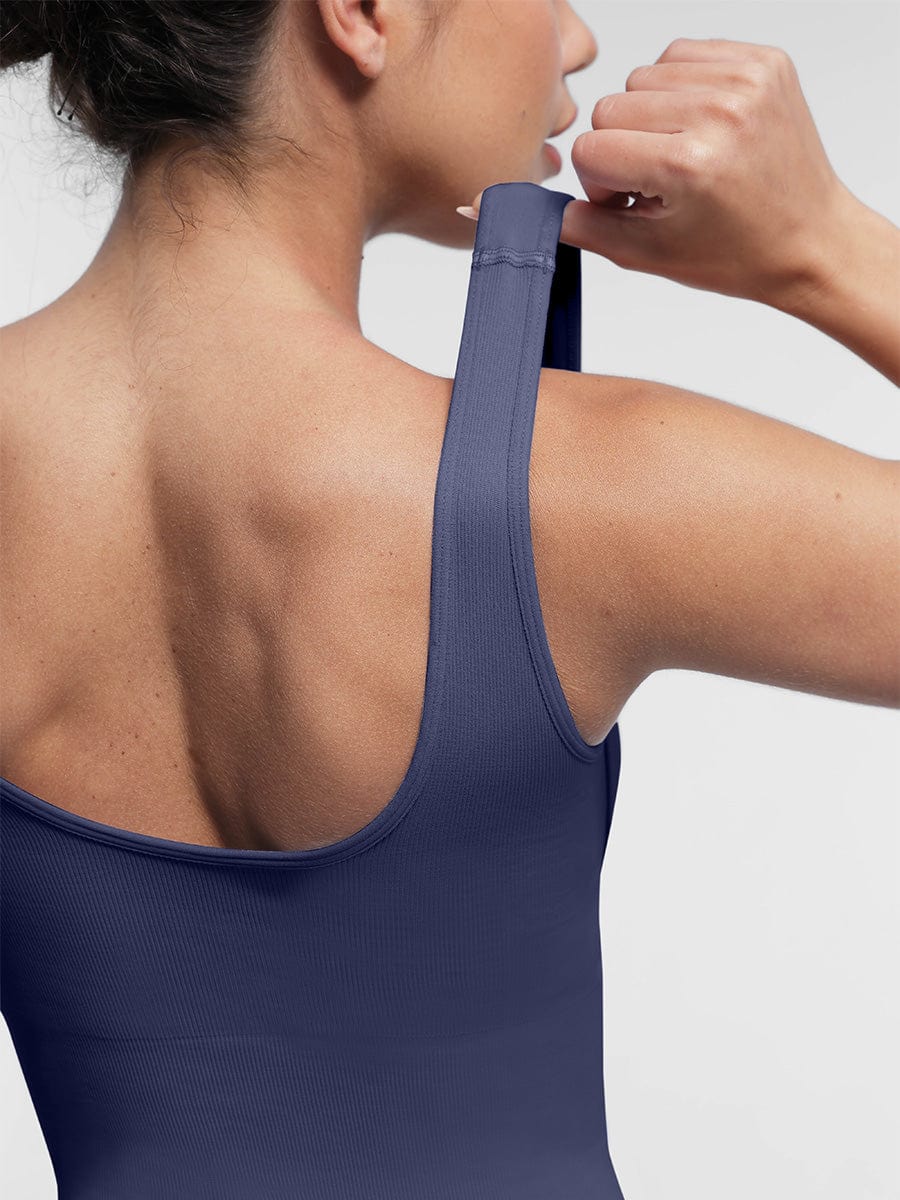 Square Neck U-Shaped Back Design Jumpsuit - Auxieswear