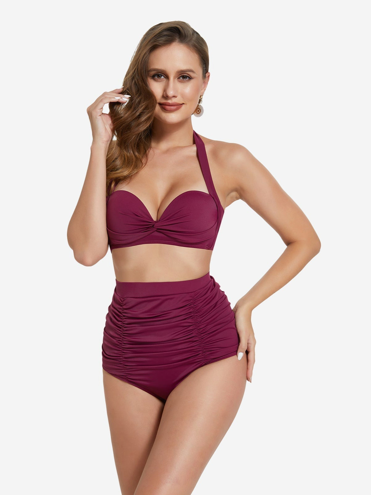 Twist Knot Tankini Bra Top with Strappy Details - Auxieswear