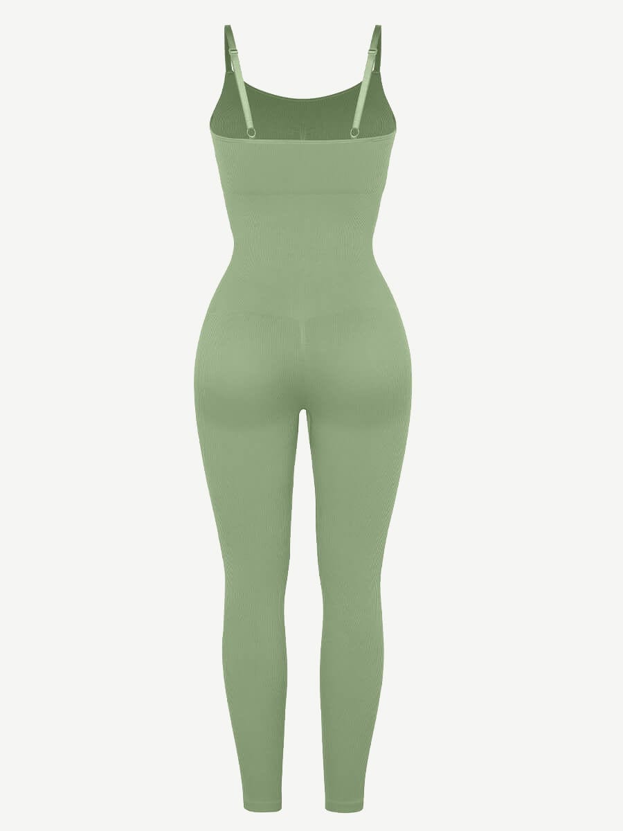 High-Stretch Tummy Control Jumpsuit with Removable Pads - Auxieswear