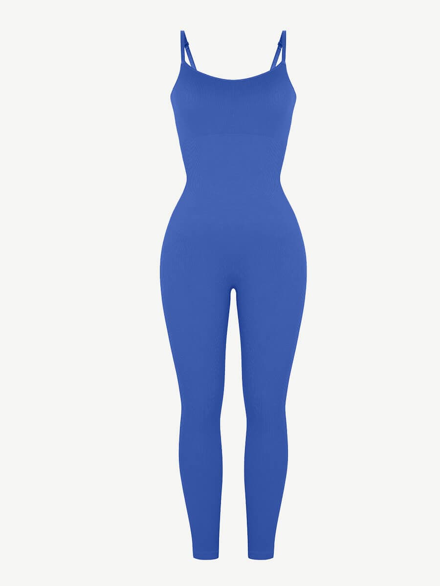 High-Stretch Tummy Control Jumpsuit with Removable Pads - Auxieswear